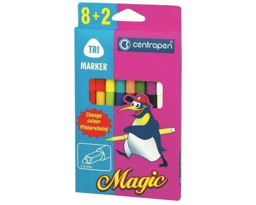 Фломастеры Centropen 2549 Magic, 10шт (8 colors+ 2 erasers) (2549/10)