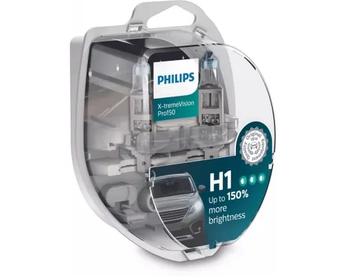 Автолампа Philips H1 X-treme VISION PRO +150%, 3700K, 2шт/блістер (12258XVPS2)