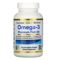 Жирные кислоты California Gold Nutrition Омега-3, рыбий жир премиального качества, Omega-3, Premium F (MLI-00952)