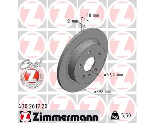 Тормозной диск ZIMMERMANN 430.2617.20