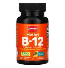 Вітамін Jarrow Formulas Метил B-12 2500 мкг, тропічний смак, Methyl B-12, 100 жуваль (JRW-18016)