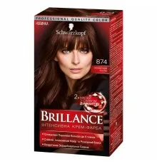 Краска для волос Brillance 874-Бархатистий каштан 142.5 мл (4015000535328)
