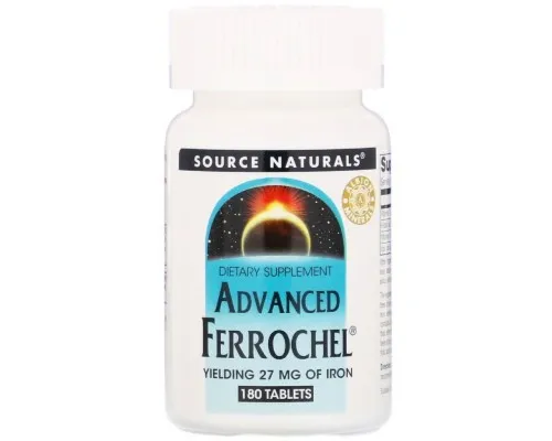 Мінерали Source Naturals Залізо, вдосконалена формула, Advanced Ferrochel, 180 таб (SN1456)