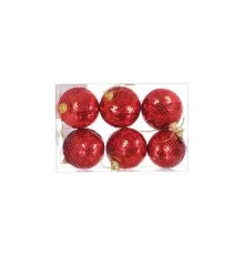 Ялинкова іграшка Jumi кульки 6 шт (6 см) червоні (5900410629349)