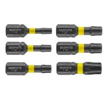 Набір біт Graphite ударних TX10/15/20/25/30/40 x 25 мм, 6 шт. (56H541)