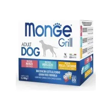 Влажный корм для собак Monge Dog Grill Mix Chicken and Turkey, Beef, Cod Fish 12*100 г (8009470017510)