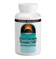 Мінерали Source Naturals Ультра Хром Піколінат 500 мкг, Ultra Chromium Picolinate, 60 таблеток (SN0515)