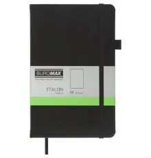 Книга записна Buromax Etalon 125x195 мм 96 листів без лінівки обкладинка зі штучної шкіри Чорна (BM.291060-01)