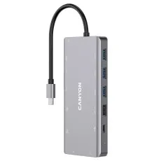 Порт-репликатор Canyon DS-12, 13 in 1 USB-C hub, 2*HDMI, Gigabit Ethernet, VGA, 3*USB3.0, PD/100W, 3.5mm audio jack (CNS-TDS12)