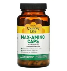 Аминокислота Country Life Комплекс Аминокислот с Витамином B6, Max-Amino Caps, 180 вегета (CLF-01496)