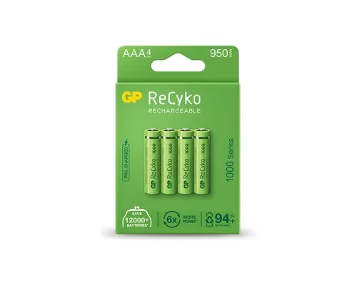 Акумулятор Gp AAA 950mAh ReCyko (1000 Series, 4 battery pack) (100AAAHCE-EB4 / 4891199186585)