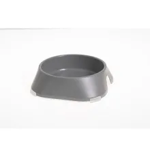Посуд для котів Fiboo Миска з антиковзаючими накладками S світло-сіра (FIB0104)