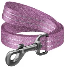 Поводок для собак WAUDOG Re-cotton светоотражающий L-XL Ш 25 мм Д 200 см фиолетовый (03209)