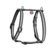 Шлея для собак WAUDOG Waterproof анатомічна Н-подібна, світловідбивна S сіра (328011)