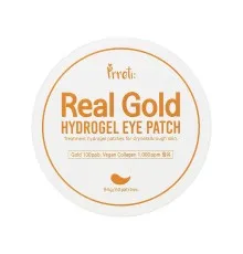 Патчи под глаза Prreti Real Gold Hydrogel Eye Patch Гидрогелевые с золотом 60 шт. (8809738321935)