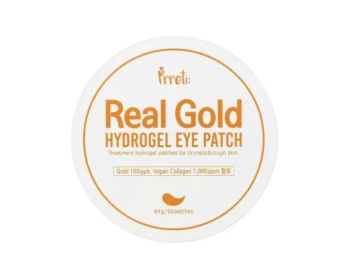 Патчі під очі Prreti Real Gold Hydrogel Eye Patch Гідрогелеві із золотом 60 шт. (8809738321935)