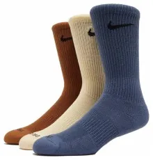 Шкарпетки Nike U NK EVERYDAY PLUS CUSH CREW SX6888-962 42-46 3 пари Синій/Коричневий/Бежевий (196153840775)