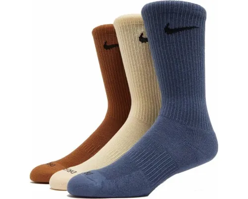Шкарпетки Nike U NK EVERYDAY PLUS CUSH CREW SX6888-962 42-46 3 пари Синій/Коричневий/Бежевий (196153840775)
