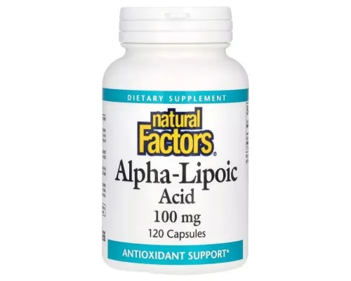 Витаминно-минеральный комплекс Natural Factors Альфа-липоевая кислота, 100 мг, Alpha-Lipoic Acid, 120 капсул (NFS-02096)