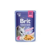 Вологий корм для кішок Brit Premium Delicate Fillets in Jelly Chicken філе в желе (8595602570669)