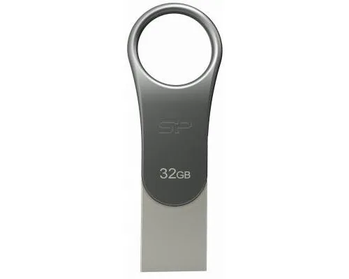 USB флеш накопичувач Silicon Power 32GB Mobile C80 Silver USB 3.2 (SP032GBUC3C80V1S)