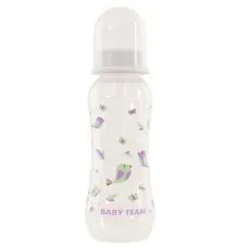 Бутылочка для кормления Baby Team с силиконовой соской 250 мл 0+ белая (1121_белый)