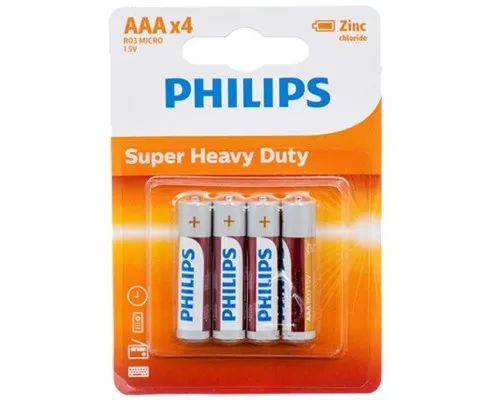 Батарейка Philips AAA R03 LongLife Zinc Carbon * 4 (R03L4B/10)