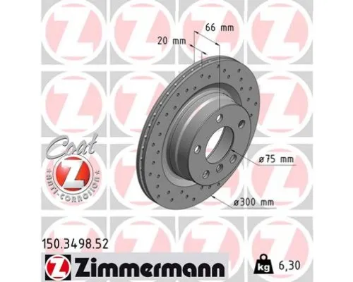 Тормозной диск ZIMMERMANN 150.3498.52