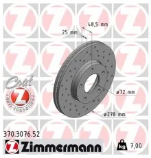 Гальмівний диск ZIMMERMANN 370.3076.52