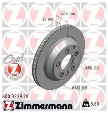 Гальмівний диск ZIMMERMANN 600.3229.20