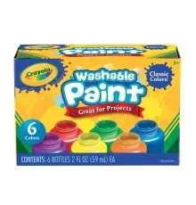 Гуашеві фарби Crayola Classic washable 6 шт (54-1204)