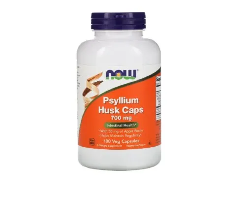 Травы Now Foods Подорожник (Псилиум), Psyllium Husks, 700 Мг, 180 Капсул (NOW-05973)