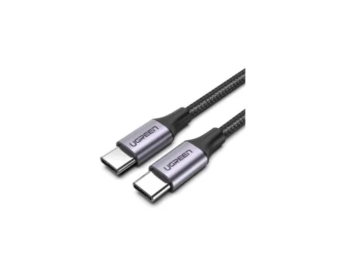 Дата кабель USB-C to USB-C 2.0m US261 18W Round Cable Nickel Plating Aluminum Shell Black Ugreen (50152)