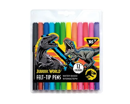 Фломастери Yes Jurassic World, 12 кольорів (650482)