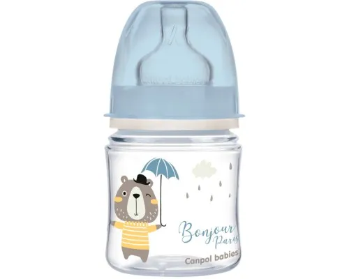 Бутылочка для кормления Canpol babies Bonjour Paris с широким отверстием 120 мл Синяя (35/231_blu)