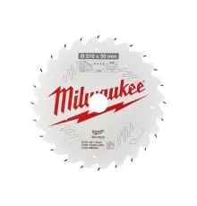 Диск пильный Milwaukee пильный PFTE, 210х30х1,9 мм, 24 зуб. (4932478095)