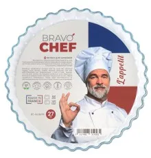 Форма для выпечки Bravo Chef скляна кругла 27 (BC-803B/FR)