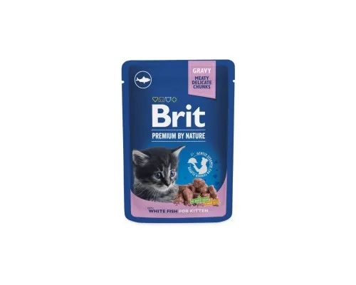 Влажный корм для кошек Brit Premium с белой рыбой для котят 100 г (8595602548637)