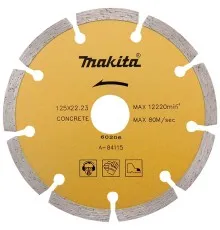 Круг відрізний Makita алмазний по бетону сегмент золот. 125*22,23(20) мм (A-84115)