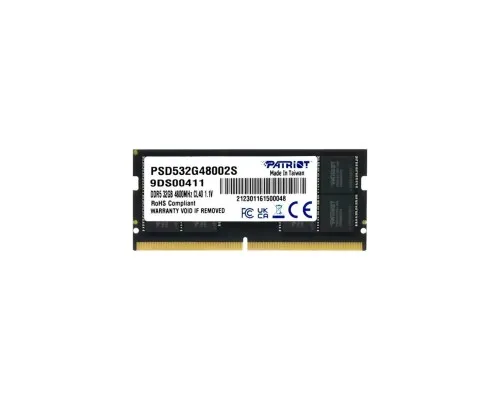 Модуль памяти для ноутбука SoDIMM DDR5 32GB 4800 MHz Patriot (PSD532G48002S)