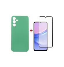 Чехол для мобильного телефона Dengos Kit for Samsung Galaxy A15 case + glass (Mint) (DG-KM-59)