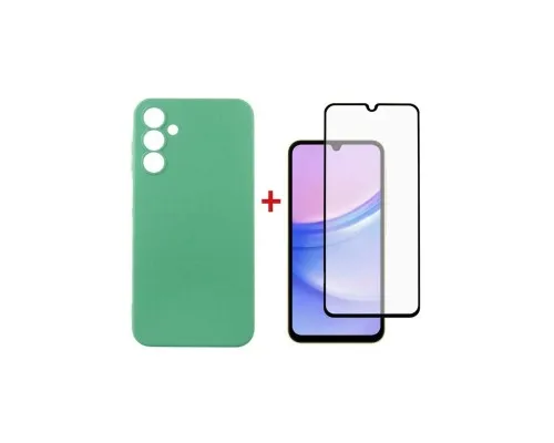 Чехол для мобильного телефона Dengos Kit for Samsung Galaxy A15 case + glass (Mint) (DG-KM-59)