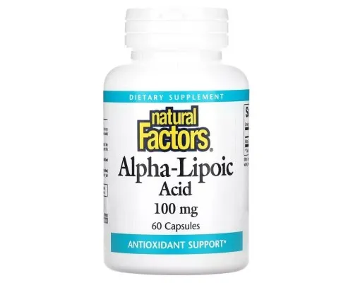 Витаминно-минеральный комплекс Natural Factors Альфа-липоевая кислота, 100 мг, Alpha-Lipoic Acid, 60 капсул (NFS-02095)