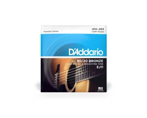 Струни для гітари D'Addario 80/20 Bronze Regular Light (12-53) (EJ11)