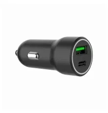 Зарядний пристрій Gembird 1xUSB-A (18W QC3.0) + 1xUSB-C (20W PD) black (TA-UC-A2PDQC20-CAR-01)