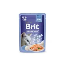 Вологий корм для кішок Brit Premium Delicate Fillets in Jelly Salmon філе в желе (8595602570683)