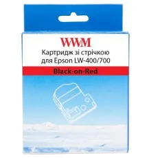 Стрічка для принтера етикеток WWM для Epson LW-400/700 18mm х 8m Black-on-Red (WWM-SC18R)