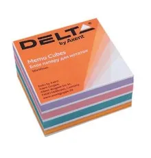 Бумага для заметок Delta by Axent "COLOR" 90Х90Х30мм, glued (D8024)