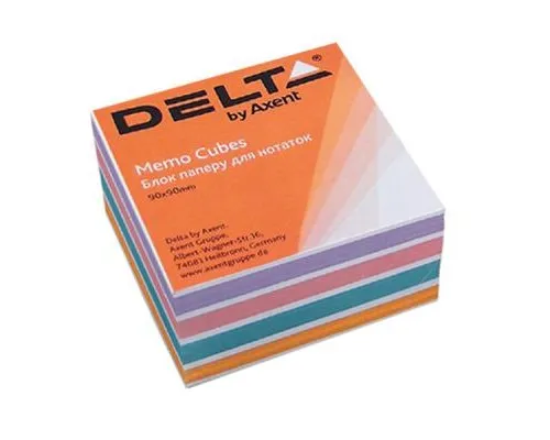 Бумага для заметок Delta by Axent COLOR 90Х90Х30мм, glued (D8024)