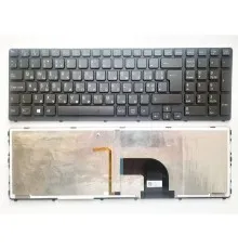 Клавиатура ноутбука Sony SVE15 (E15 Series) черная с черной рамкой подсветкой UA (A43443)